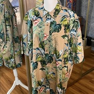 Men's Tropical Leaf Print Casual Shirt